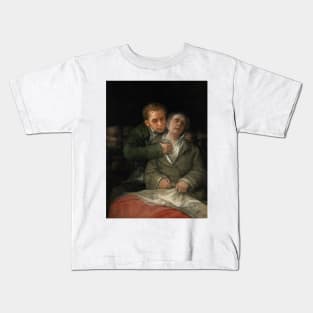 Self-Portrait with Dr. Arrieta by Francisco Goya Kids T-Shirt